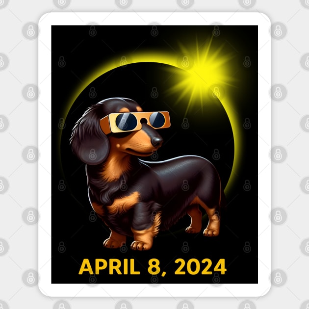 Dachshund Dog Solar Eclipse Glasses 2024 Doxie Lover Sticker by Emma Creation